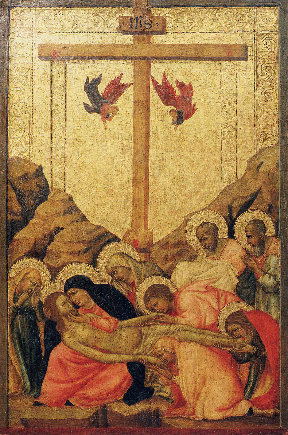 Lippo di Benivieni, Compianto su Cristo morto (fine del XIII-inizio del XIV secolo; tavola, 36,8 x 25 cm; La Spezia, Museo Civico Amedeo Lia)
 Lippo di Benivieni, Compianto su Cristo morto (fine del XIII-inizio del XIV secolo; tavola, 36,8 x 25 cm; La Spezia, Museo Civico Amedeo Lia)
