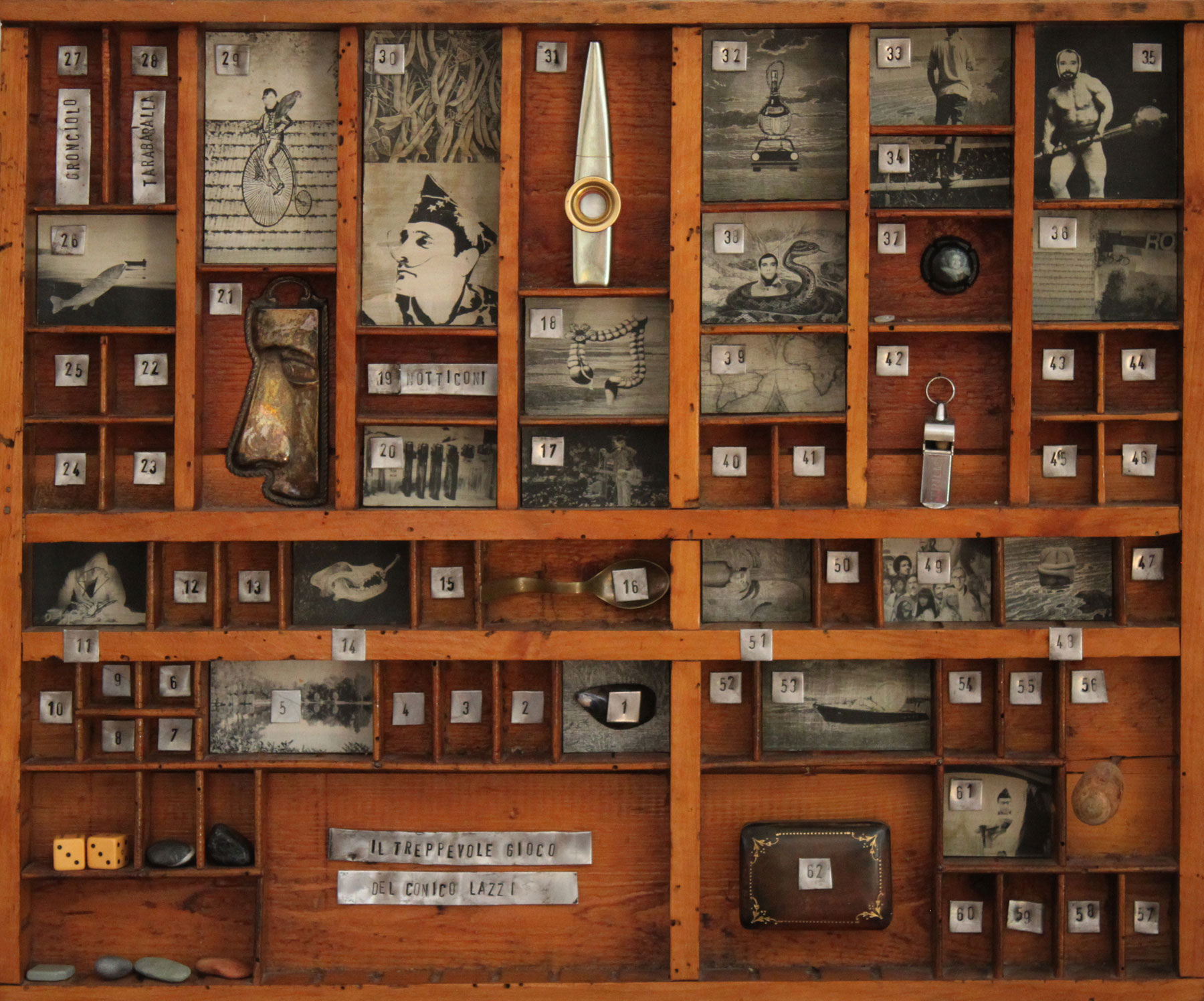 Sabrina D’Alessandro, Il treppevole gioco del Conico Lazzi (ritratto di N.C.) (2012; buglione su legno)
