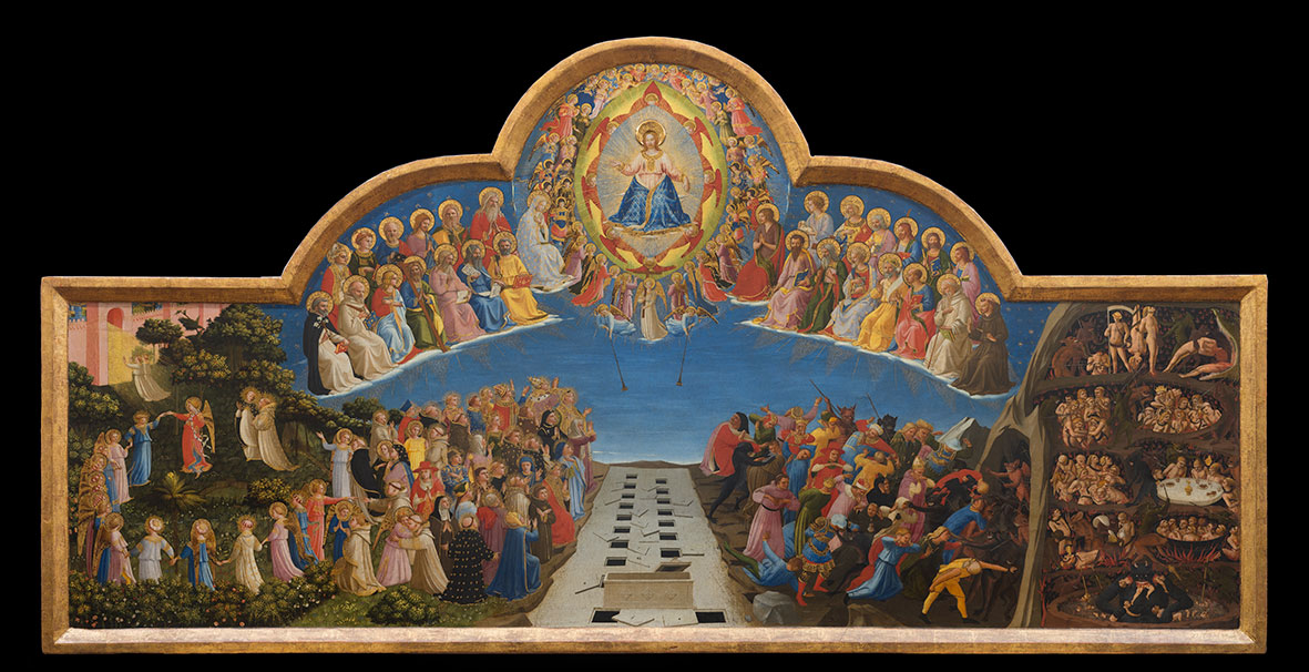 Beato Angelico, Giudizio finale (1425; tempera su tavola, 105 x 210 cm; Firenze, Museo di San Marco, inv. 8505-1890)
 Beato Angelico, Giudizio finale (1425; tempera su tavola, 105 x 210 cm; Firenze, Museo di San Marco, inv. 8505-1890)