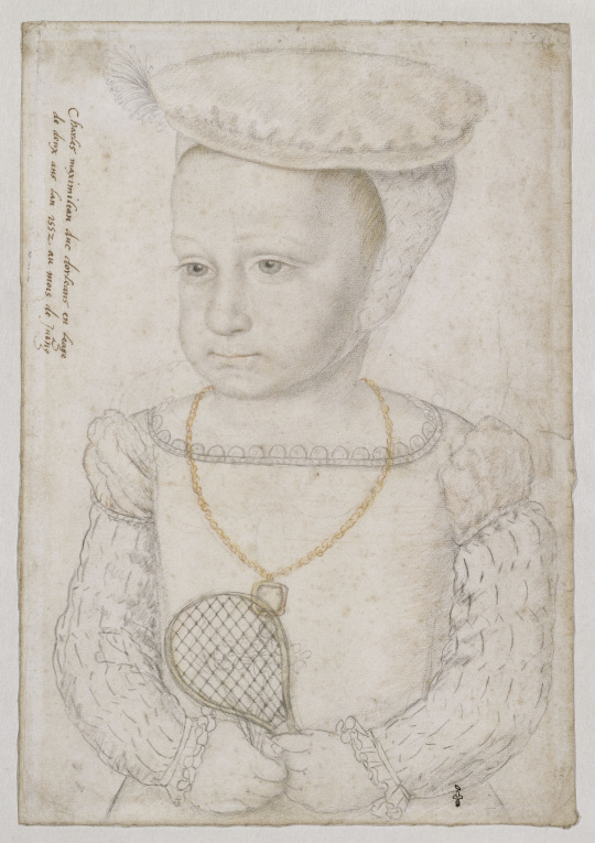 Germaine Le Mannier, Carlo IX bambino (giugno 1552; matita su carta; Chantilly, Musée Condé)
