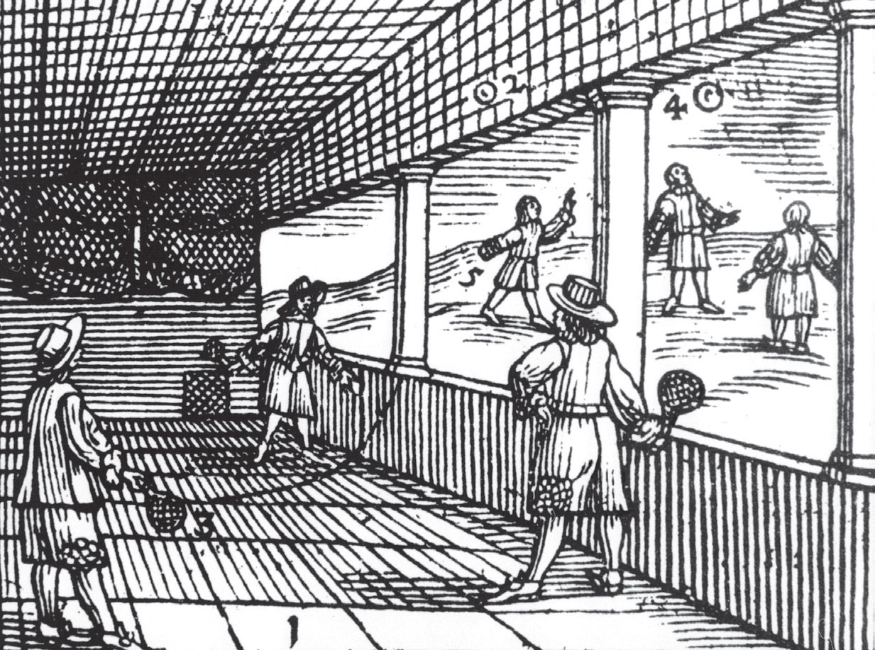 Il gioco della pallacorda in una illustrazione degli Emblemata di Johannes Sambucus
