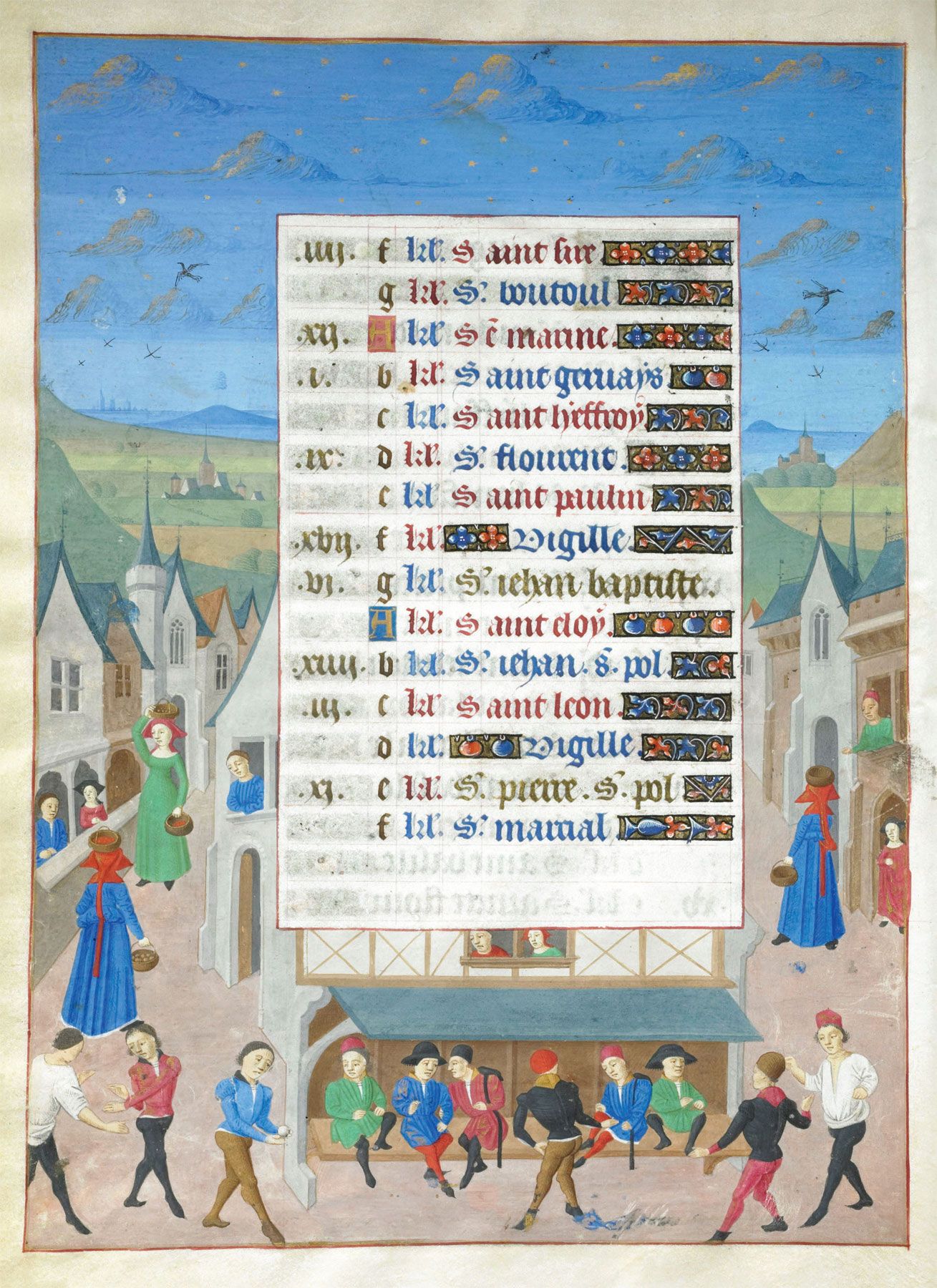 Maestro di Maria di Borgogna, Jeu de Paume (1480 circa; manoscritto miniato; Chantilly, Musée Condé, MS 76, fol. 6v)
