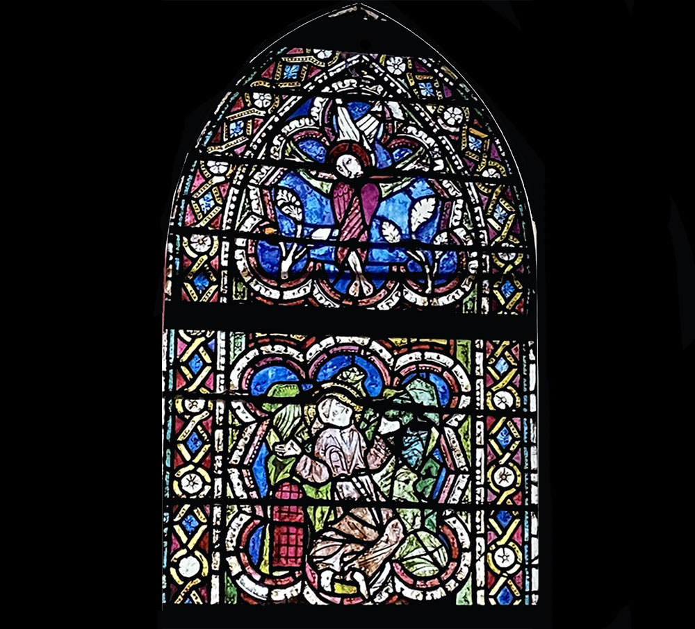 Master of St. Francis, Stained Glass Window with Stigmata of St. Francis (post 1263; Assisi, Upper Basilica of St. Francis)