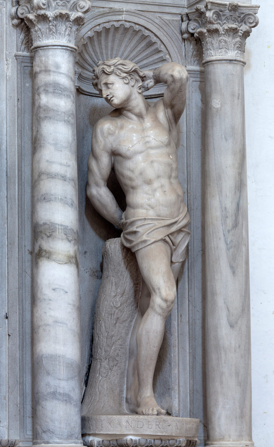 Alessandro Vittoria, San Sebastiano (1563-64; pietra d’Istria; Venezia, Chiesa di San Francesco della Vigna) ©Credit : Matteo De Fina. Autorizzazione alla riproduzione concessa dall’Ufficio Beni Culturali del Patriarcato di Venezia
 Alessandro Vittoria, San Sebastiano (1563-64; pietra d’Istria; Venezia, Chiesa di San Francesco della Vigna) ©Credit : Matteo De Fina. Autorizzazione alla riproduzione concessa dall’Ufficio Beni Culturali del Patriarcato di Venezia
