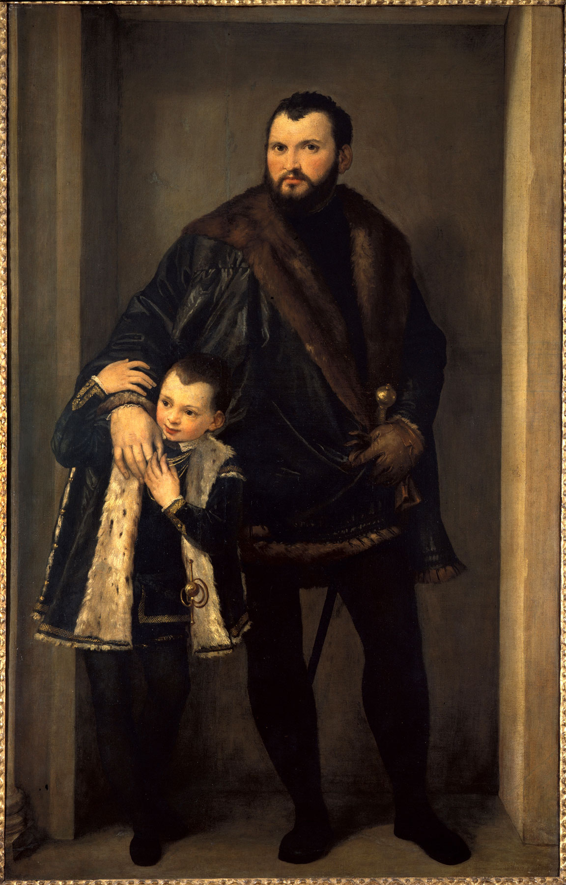 Paolo Veronese, Ritratto di Iseppo Porto e suo figlio Leonida (1552; olio su tela; Firenze, Gallerie degli Uffizi, Collezione Contini Bonacossi) ©Gabinetto Fotografico delle Gallerie degli Uffizi. Su concessione del Ministero della Cultura
 Paolo Veronese, Ritratto di Iseppo Porto e suo figlio Leonida (1552; olio su tela; Firenze, Gallerie degli Uffizi, Collezione Contini Bonacossi) ©Gabinetto Fotografico delle Gallerie degli Uffizi. Su concessione del Ministero della Cultura