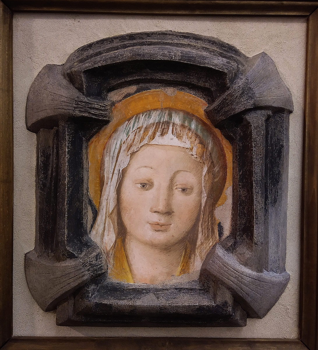 Fermo Stella, Testa di santa (1525 circa; affresco staccato a massello; Varallo, Pinacoteca Civica)
