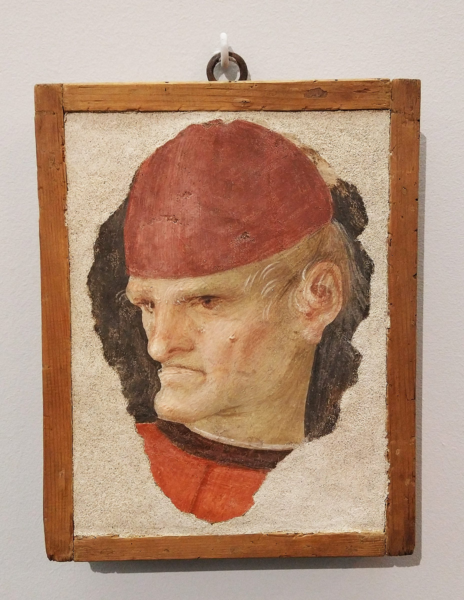 Gaudenzio Ferrari, Testa di uomo con berretta rossa (1500-1505 circa; affresco staccato a massello; Varallo, Pinacoteca Civica)
