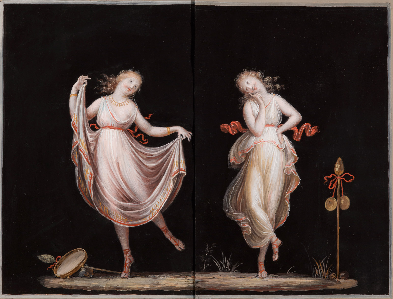 Antonio Canova, Due danzatrici (tempera su carta; Possagno, Gypsotheca e Museo Antonio Canova)
