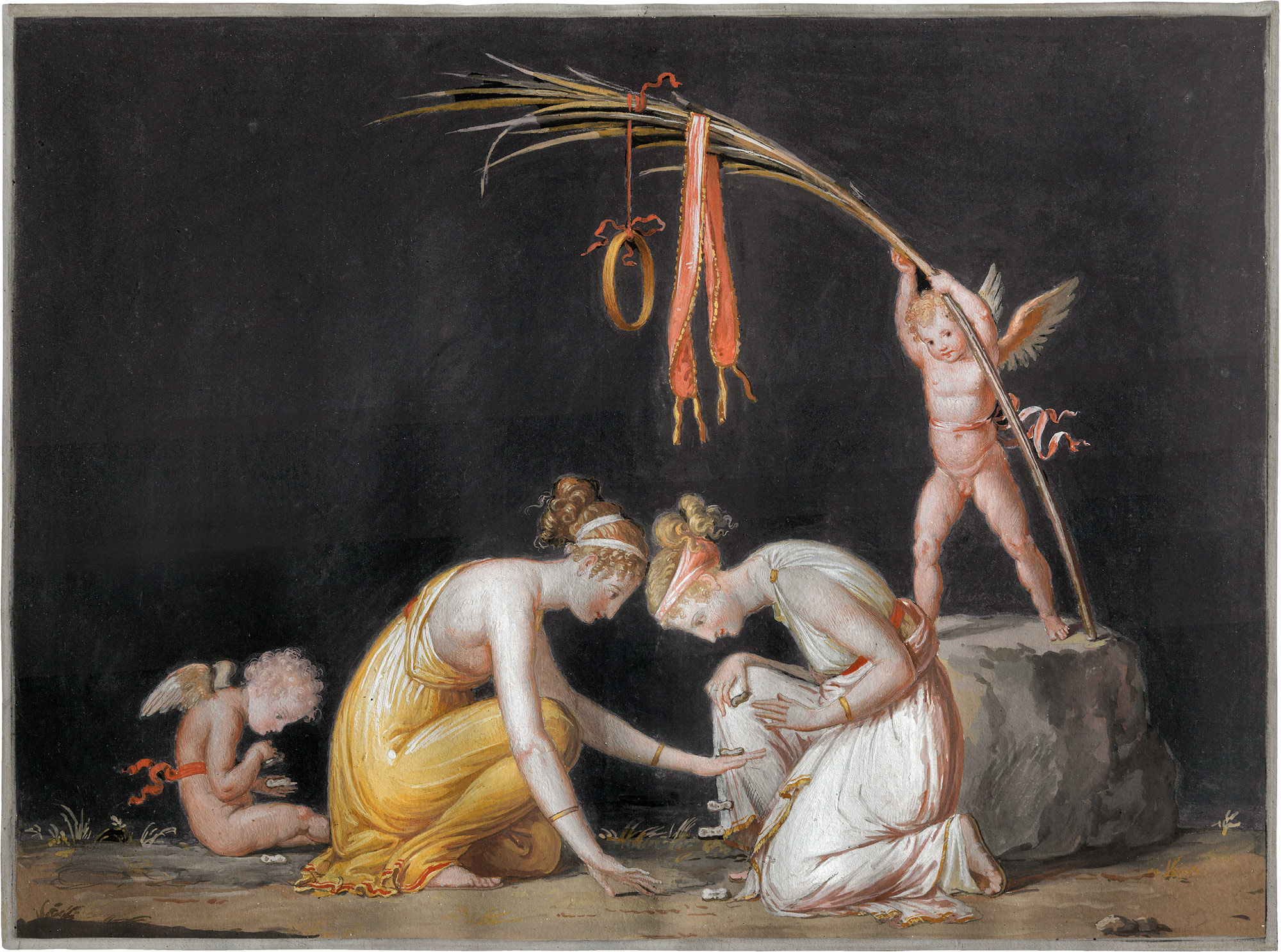 Antonio Canova, Giocatrici di astragali (1799; tempera su carta; Possagno, Gypsotheca e Museo Antonio Canova)
