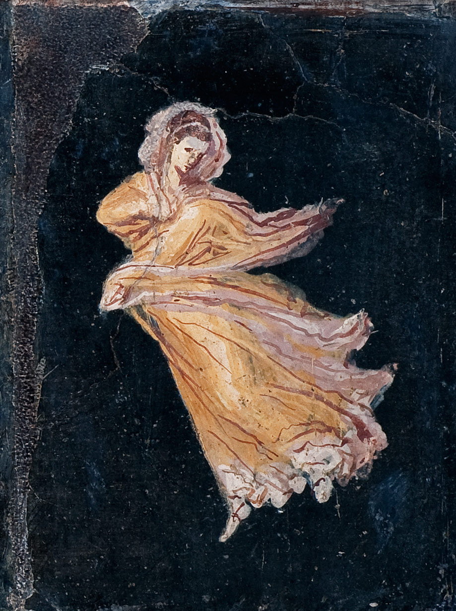 Arte romana, Danzatrice, da Pompei (I secolo d.C.; affresco staccato; Napoli, Museo Archeologico Nazionale, inv. 9295)
