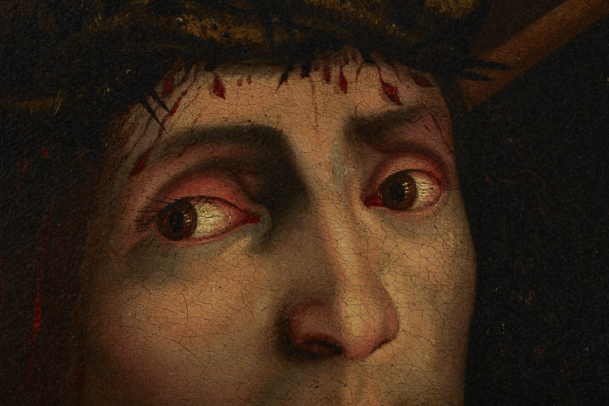 Bernardino e Francesco Zaganelli, Cristo portacroce, dettaglio (1510 circa; tela, 48,5 x 39 cm; Cotignola, Museo Civico Luigi Varoli)
