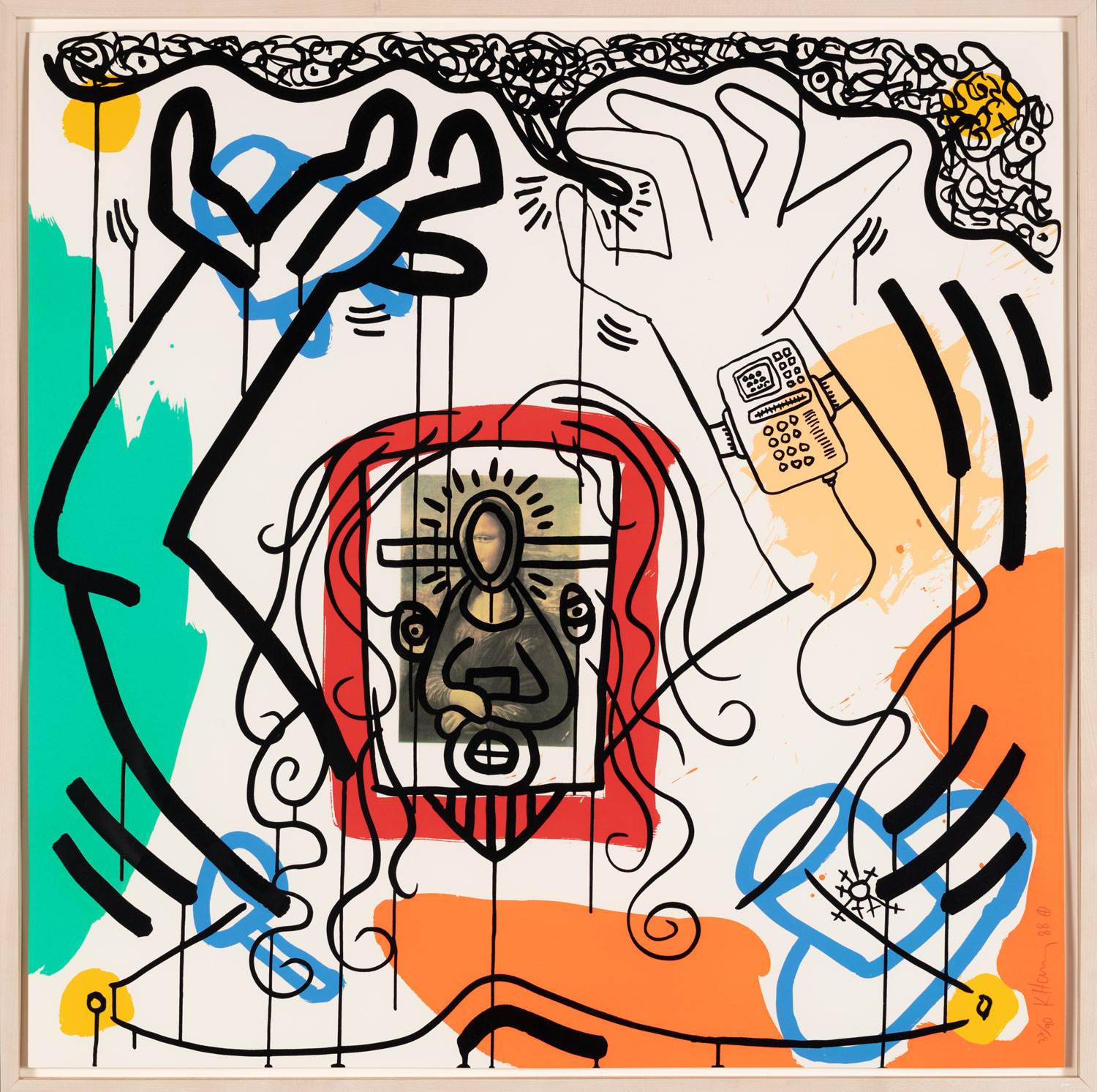 Keith Haring, Apocalypse (1988; serigrafia su carta, 96,5 x 96,5 cm, ed. 32/90; Hokuto, Nakamura Keith Haring Collection)
