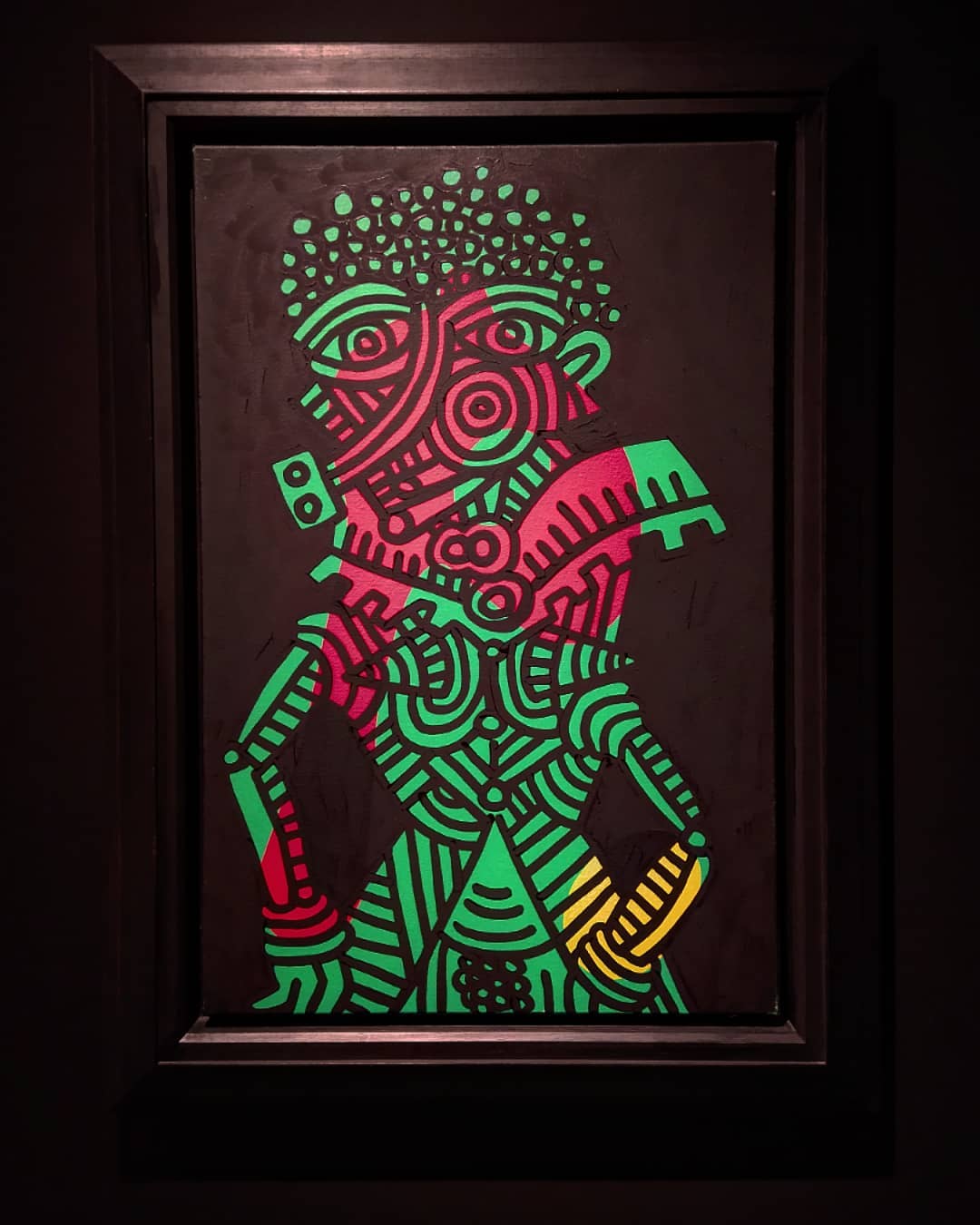 Keith Haring, Untitled (1986; acrilico su tela, 91,5 x 61 cm; Hokuto, Nakamura Keith Haring Collection)
