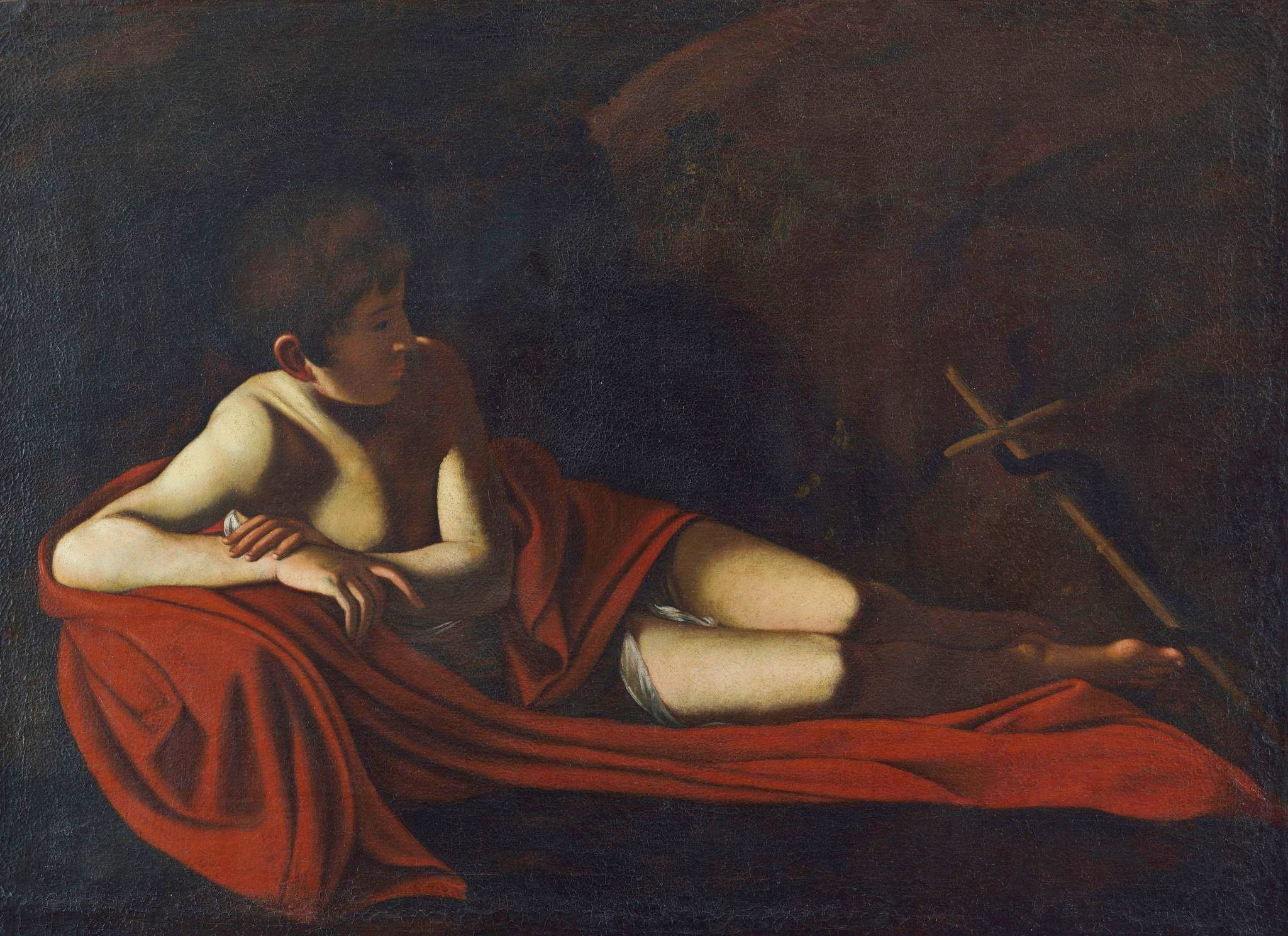 Attribuito a Caravaggio, San Giovanni Battista disteso (olio su tela, 107 x 143 cm; Malta, Collezione privata)
 Attribuito a Caravaggio, San Giovanni Battista disteso (olio su tela, 107 x 143 cm; Malta, Collezione privata)