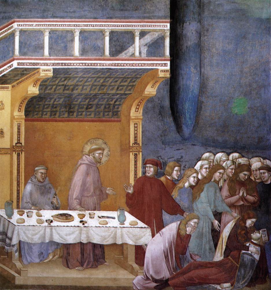 Giotto, Morte del Cavaliere di Celano (1297-1300 circa; affresco, 270 x 300 cm; Assisi, Basilica Superiore di San Francesco)
