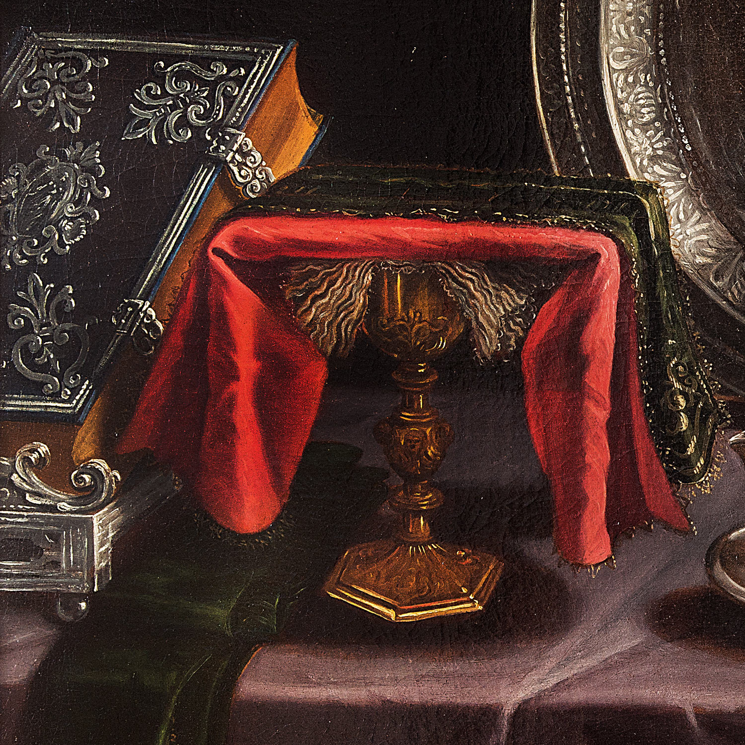 In queste due immagini risaltano i particolari del quadro di Paolo Antonio Barbieri. Il talento e la perizia professionale lo pongono tra i magnifici della pittura oggettuale, dove il soggetto materico viene trasfigurato al livello della contemplazione mistica, possibile soltanto alla profonda e professata religiosità dei due fratelli centesi
 In queste due immagini risaltano i particolari del quadro di Paolo Antonio Barbieri. Il talento e la perizia professionale lo pongono tra i magnifici della pittura oggettuale, dove il soggetto materico viene trasfigurato al livello della contemplazione mistica, possibile soltanto alla profonda e professata religiosità dei due fratelli centesi