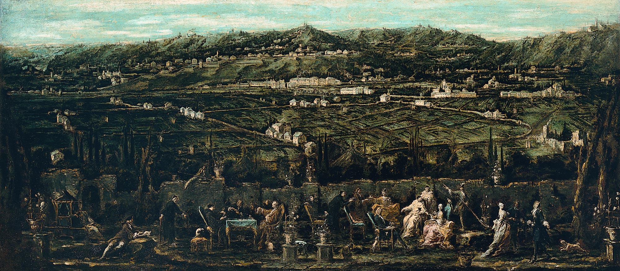 Alessandro Magnasco, Trattenimento in un giardino di Albaro (1740 circa; olio su tela, 86,3 x 198 cm; Genova, Musei di Strada Nuova, Palazzo Bianco, sale di Palazzo Tursi)
 Alessandro Magnasco, Trattenimento in un giardino di Albaro (1740 circa; olio su tela, 86,3 x 198 cm; Genova, Musei di Strada Nuova, Palazzo Bianco, sale di Palazzo Tursi)