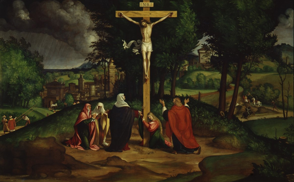 Andrea Previtali, Crocifissione (1515-1520 circa; olio su tela, 132 x 215 cm; Venezia, Gallerie dell'Accademia)
