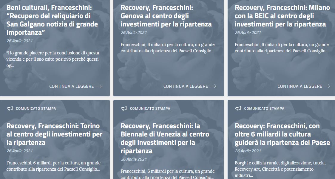 I comunicati trionfalistici sui grandi attrattori culturali
 I comunicati trionfalistici sui grandi attrattori culturali