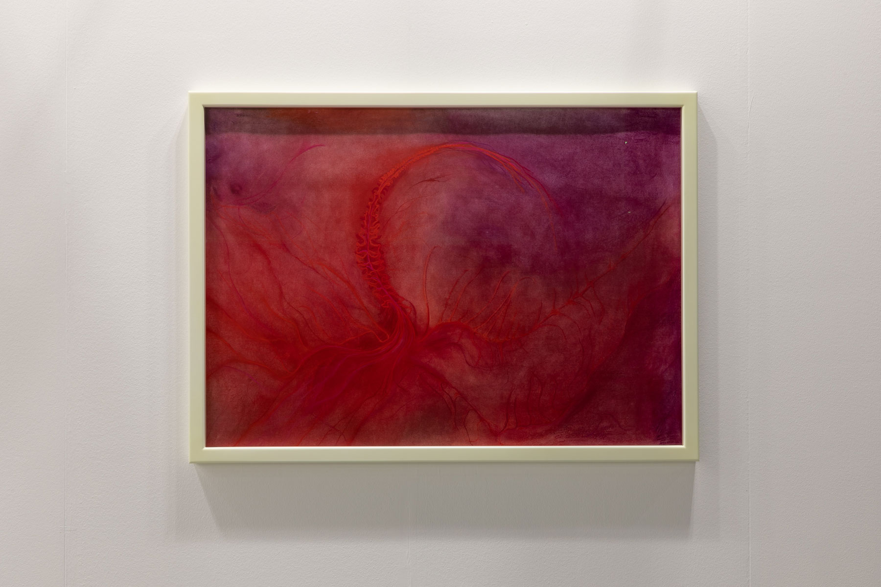 Marguerite Humeau, Yuyi, The desire to feel intensely again, wishing you could see things for the first time once again in your life 3 (2021; pastello su carta, 107,5 x 147,5 x 5 cm). Foto di Paolo Valentini. Su concessione di Clearing (New York - Brussels - Beverly Hills)
