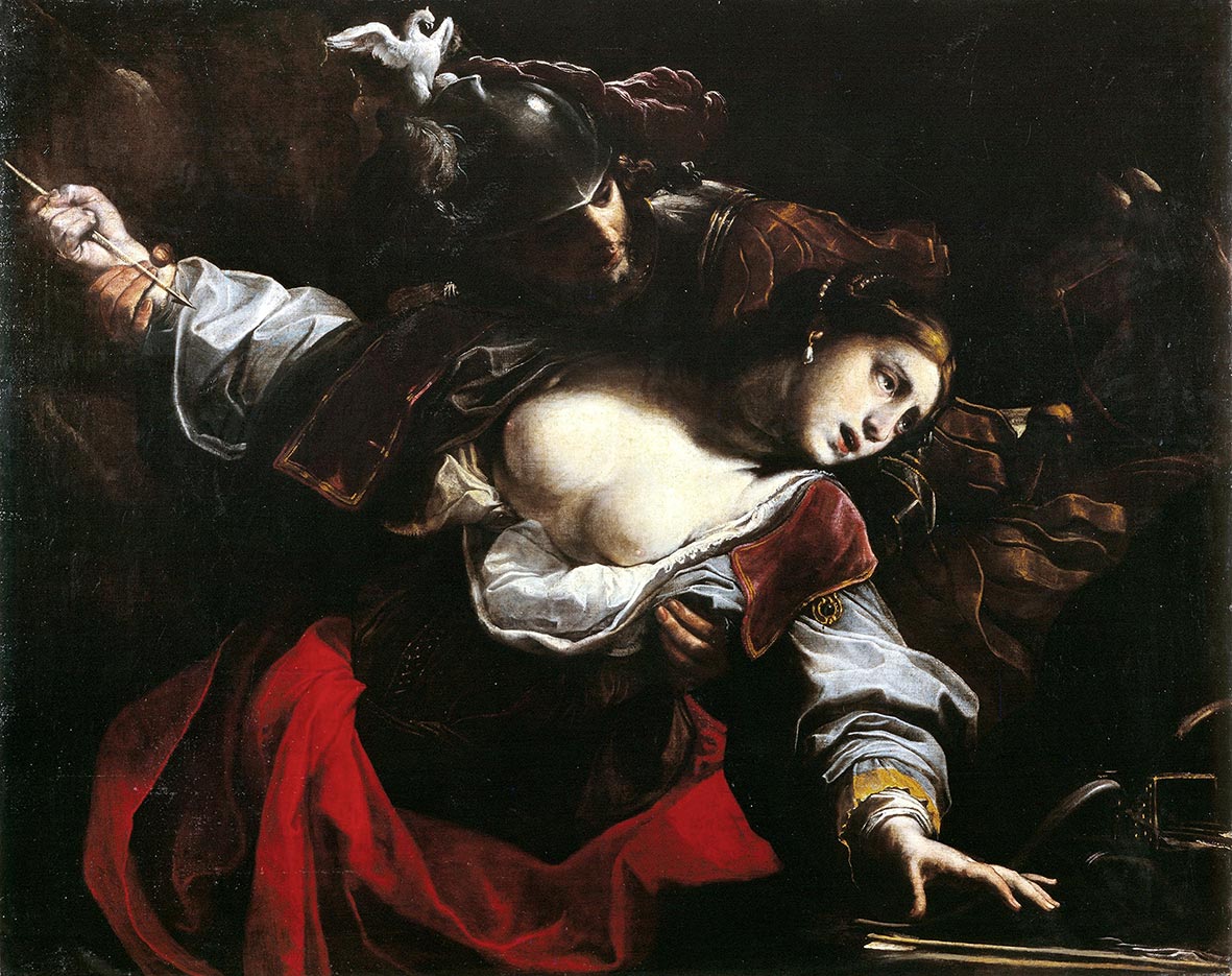 Alessandro Tiarini, Rinaldo e Armida (1620-1625 circa; olio su tela, 120 x 150 cm; Modena, Collezione BPER Banca)
