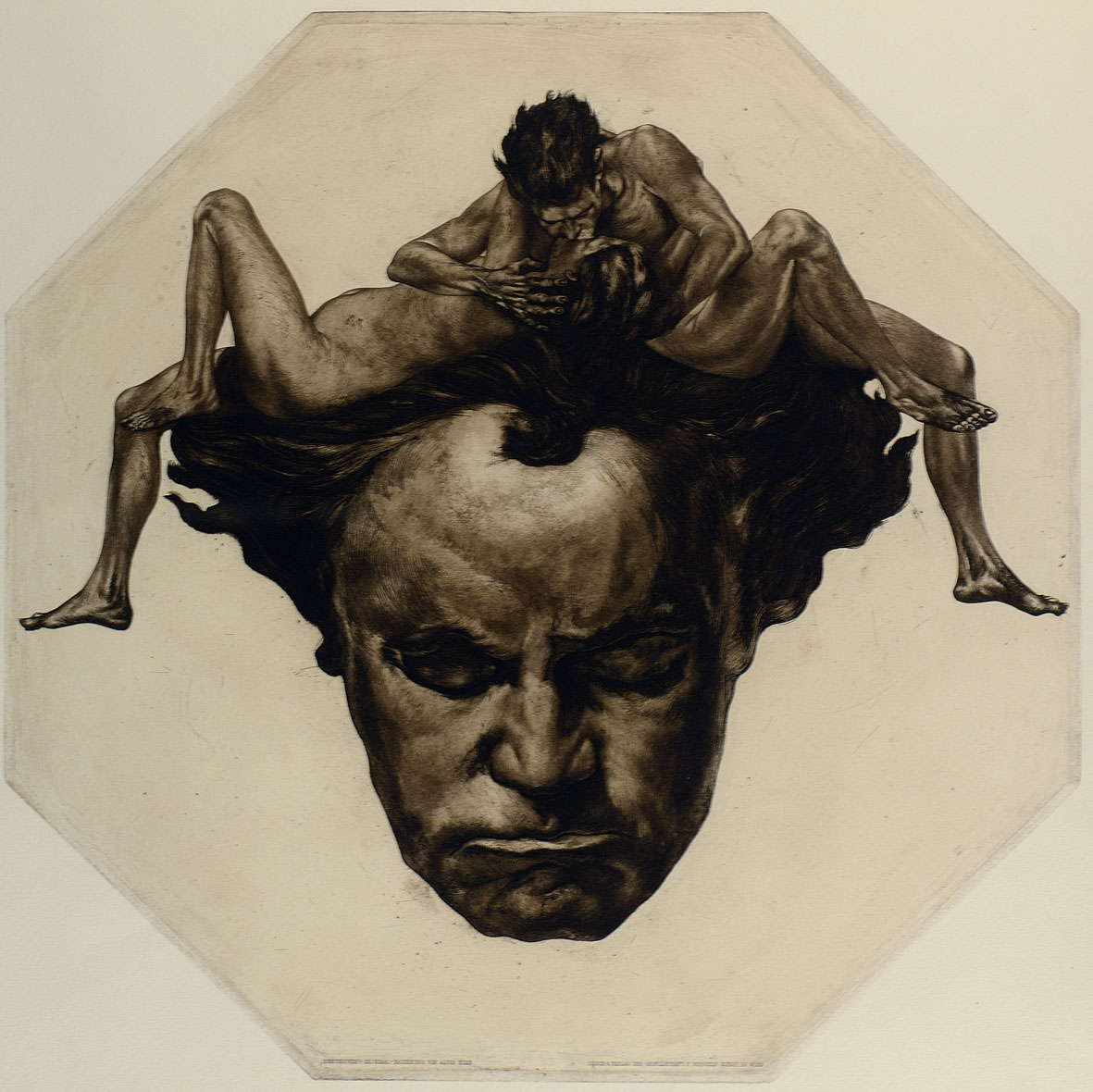 Alois Kolb, Ritratto di Beethoven - Questo bacio al mondo intero (1909; acquaforte)
 Alois Kolb, Ritratto di Beethoven - Questo bacio al mondo intero (1909; acquaforte)