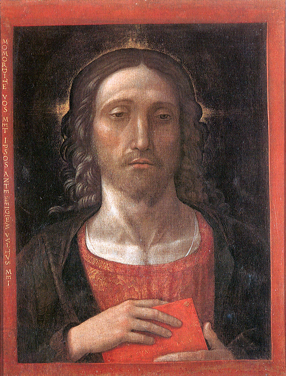 Andrea Mantegna, Cristo Redentore (1493; tempera su tavola, 53 x 43 cm; Correggio, Museo Il Correggio)
