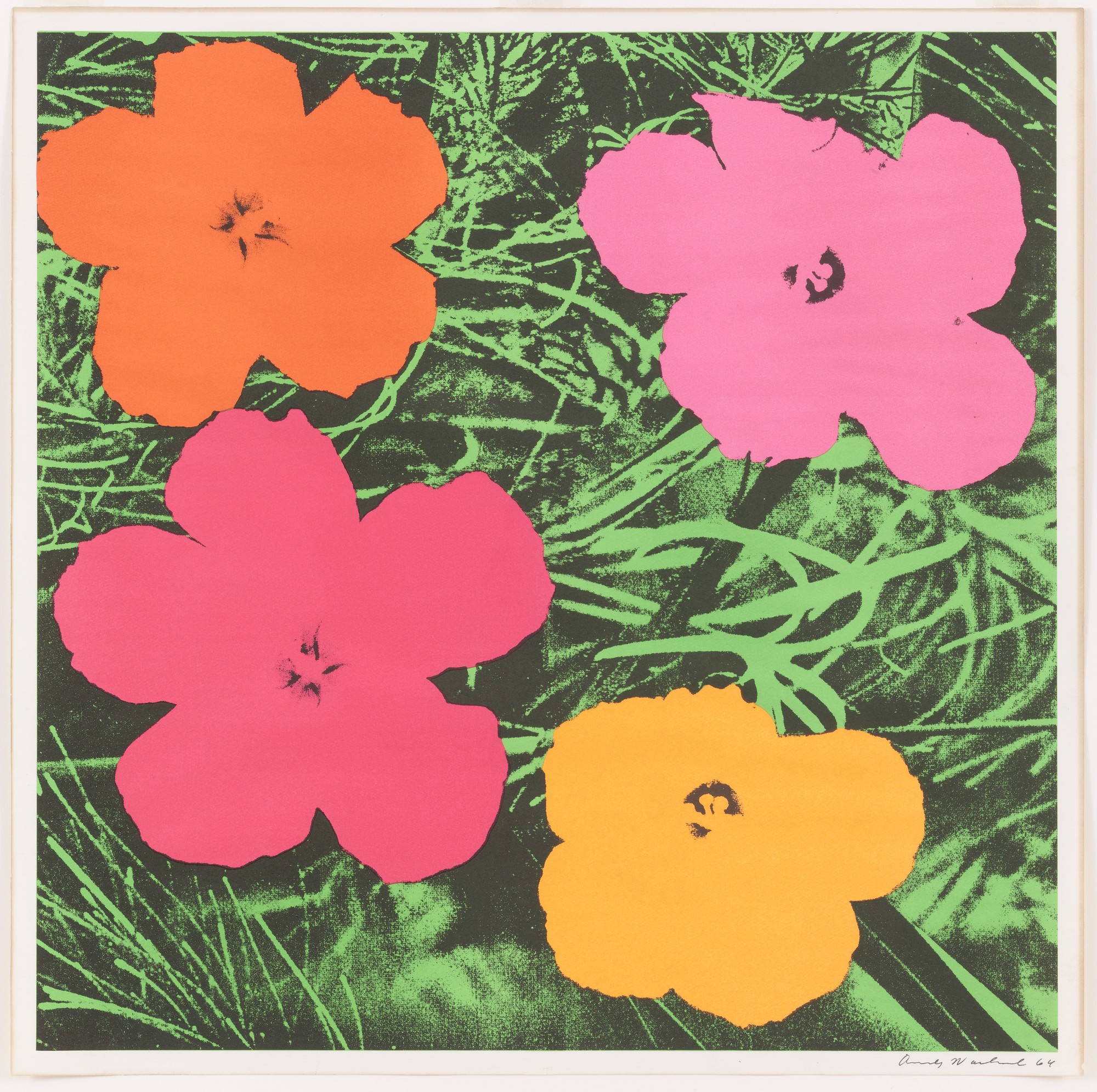 Andy Warhol, Flowers (1964; litografia in edizione di 300 esemplari, 55,8 x 55,7 cm; New York, MoMA)
