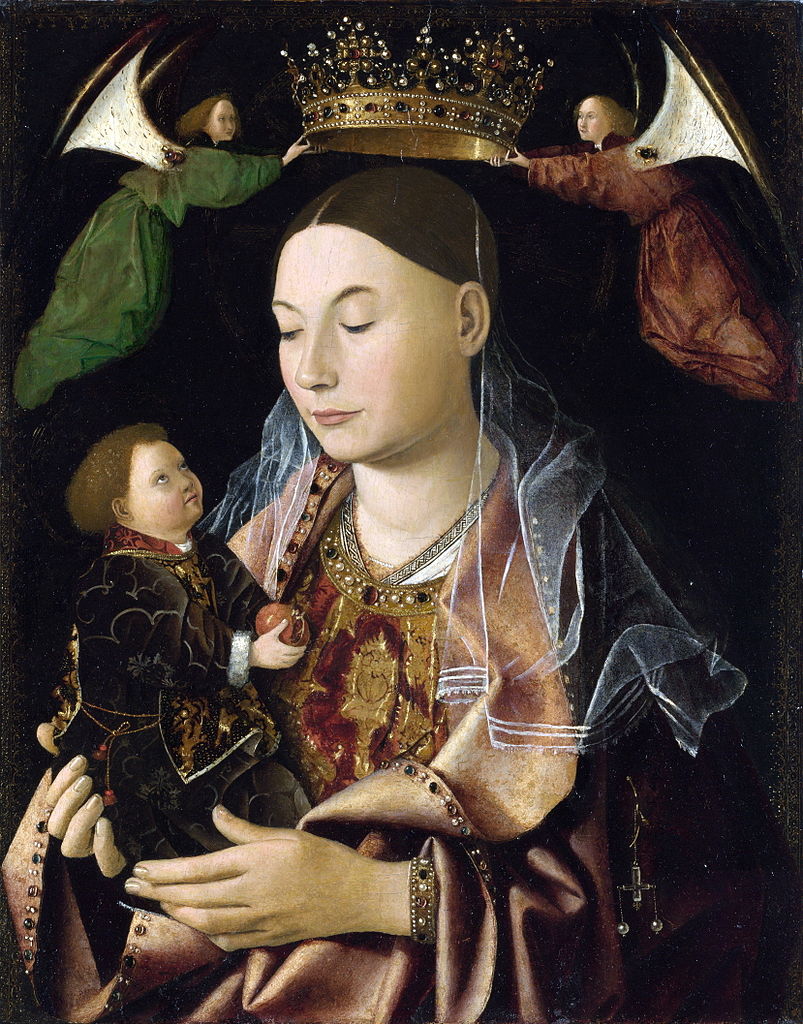 Antonello da Messina, Madonna Salting (1460 circa; tempera e olio su tavola, 43,2 x 34 cm; Londra, National Gallery)
