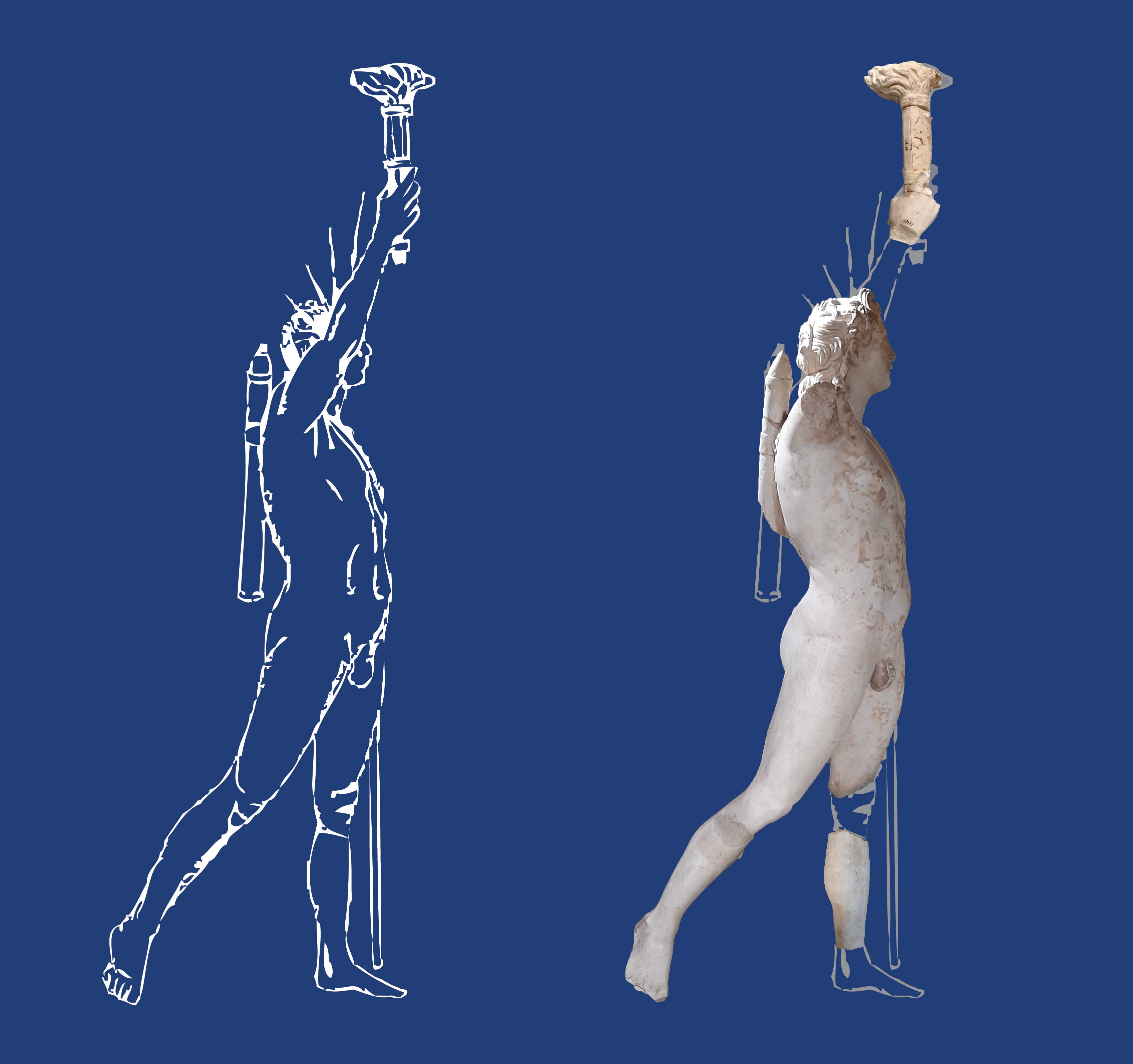 Ricostruzione dell'Apollo di Civitavecchia con la fiaccola
 Ricostruzione dell'Apollo di Civitavecchia con la fiaccola