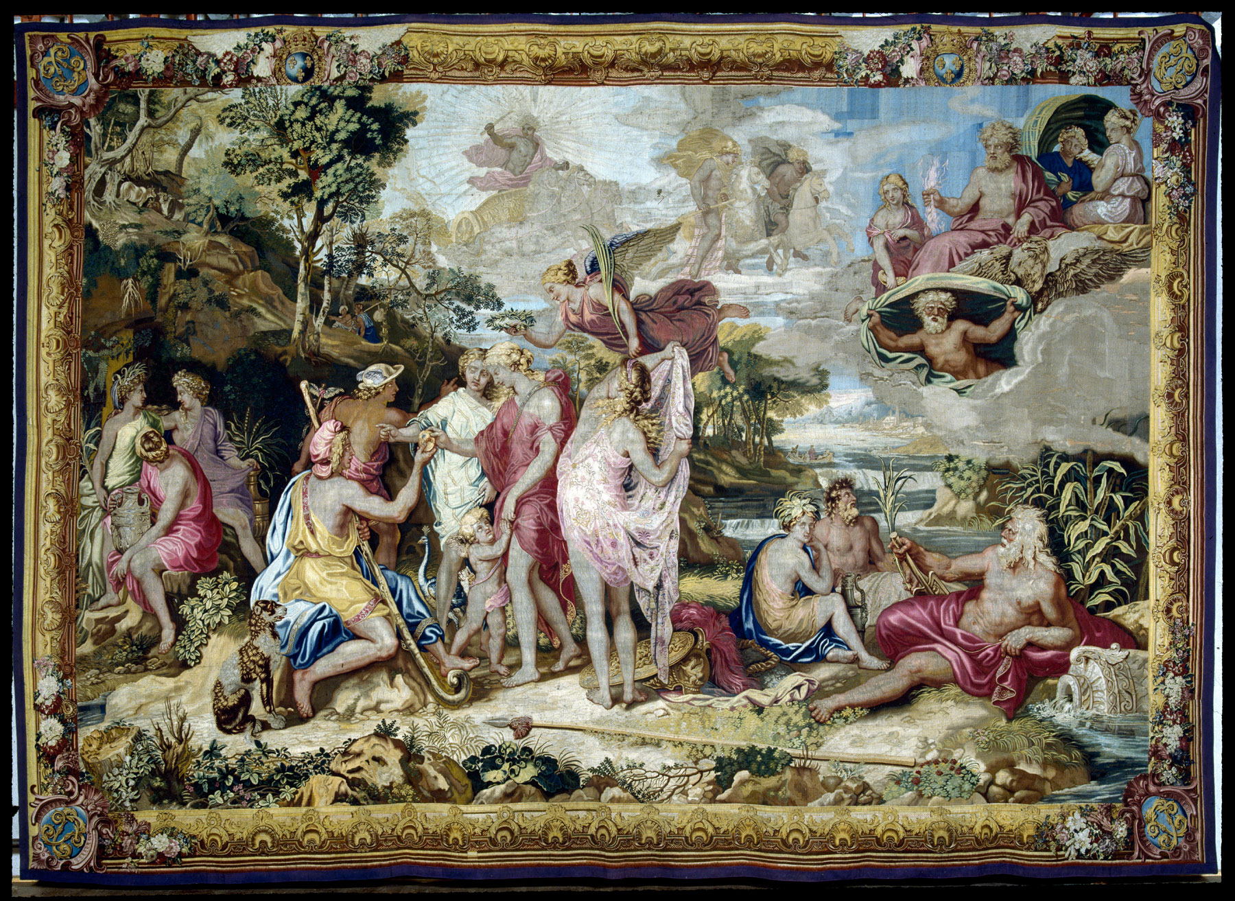 Manifattura Gobelins, atelier Lefebvre (da Raffaello), Giudizio di Paride (1691-1703; arazzo, 455 x 640 cm; Parigi, Mobilier National, inv. GMTT / 480)
 Manifattura Gobelins, atelier Lefebvre (da Raffaello), Giudizio di Paride (1691-1703; arazzo, 455 x 640 cm; Parigi, Mobilier National, inv. GMTT / 480)