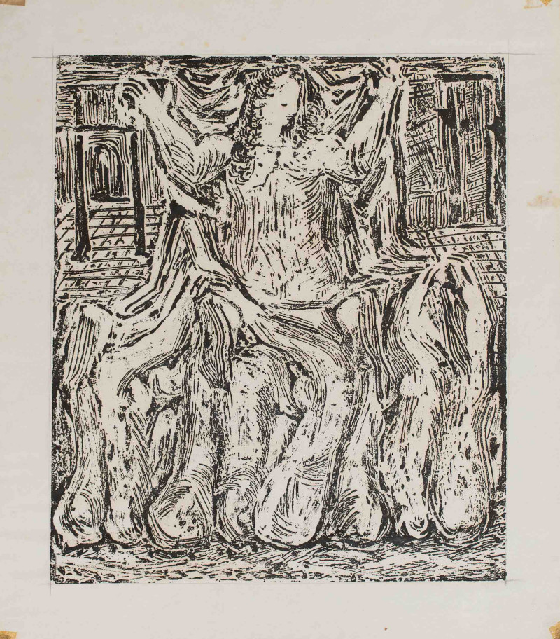 Arturo Martini, Nausicaa al bagno (1944-45; stampa su linoleum o su gesso, 39,5 x 34 cm)
