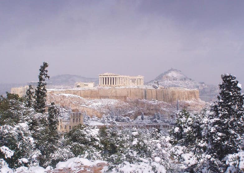Atene innevata. Ph. Credit Daniela Popescu
