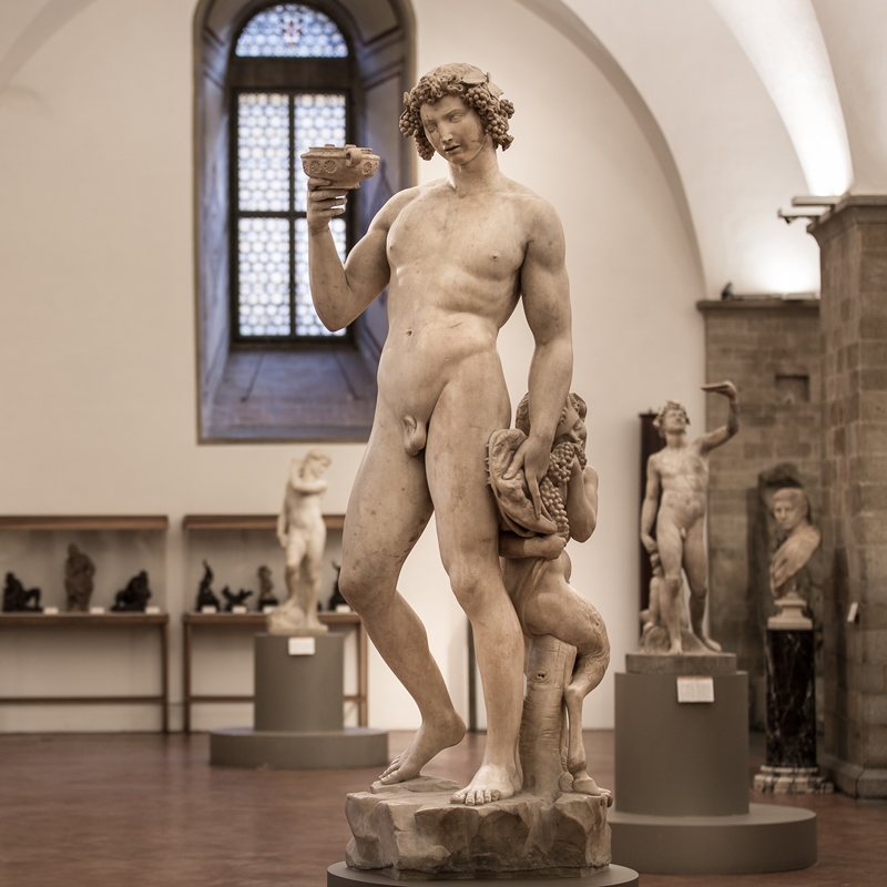 Il Bacco di Michelangelo nella sala del Cinquecento
