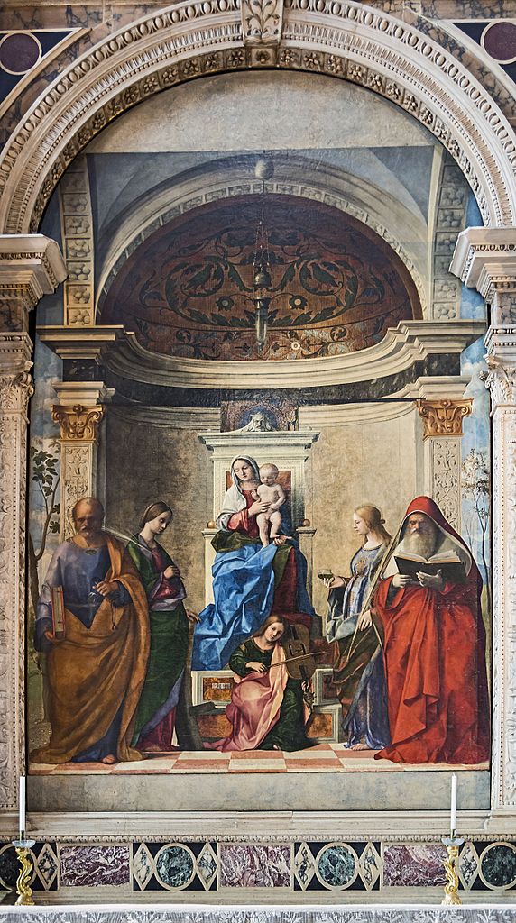 Giovanni Bellini, Pala di San Zaccaria (1505; olio su tavola, 500 x 235 cm; Venezia, San Zaccaria)
