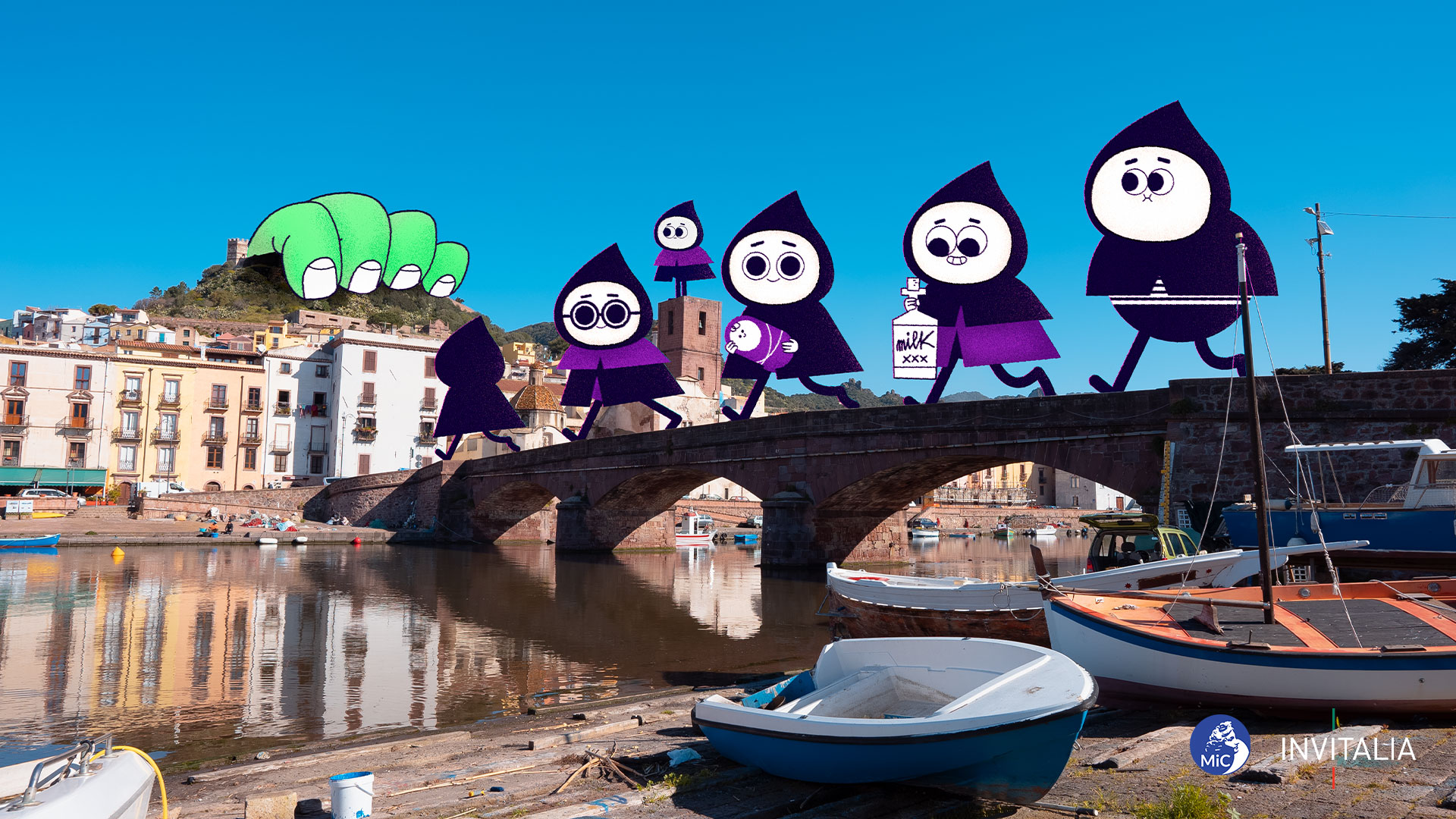 Bosa (OR), Sardegna | Illustrazione di Luca Cattivelli – Colorsynth
