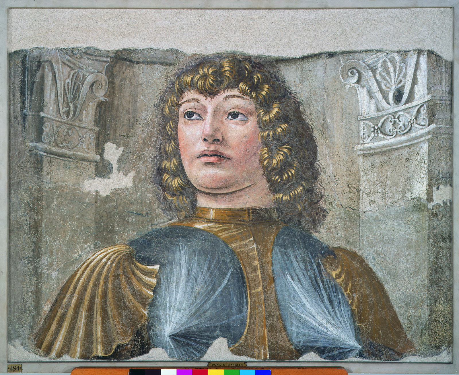 Donato Bramante, Uomo d'arme (1487-1490 circa; affresco strappato e trasportato su tela, 90 x 113 cm; Milano, Pinacoteca di Brera)
