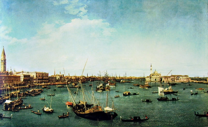 Canaletto, Il bacino di San Marco vero est (1735-1740 circa; olio su tela, 125 x 204 cm; Boston, Museum of Fine Arts)
