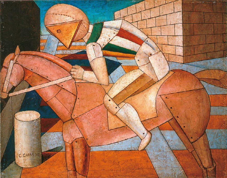 Carlo Carrà, Il cavaliere dello spirito occidentale (1917; olio su tela, 52 x 67 cm; Collezione privata)
