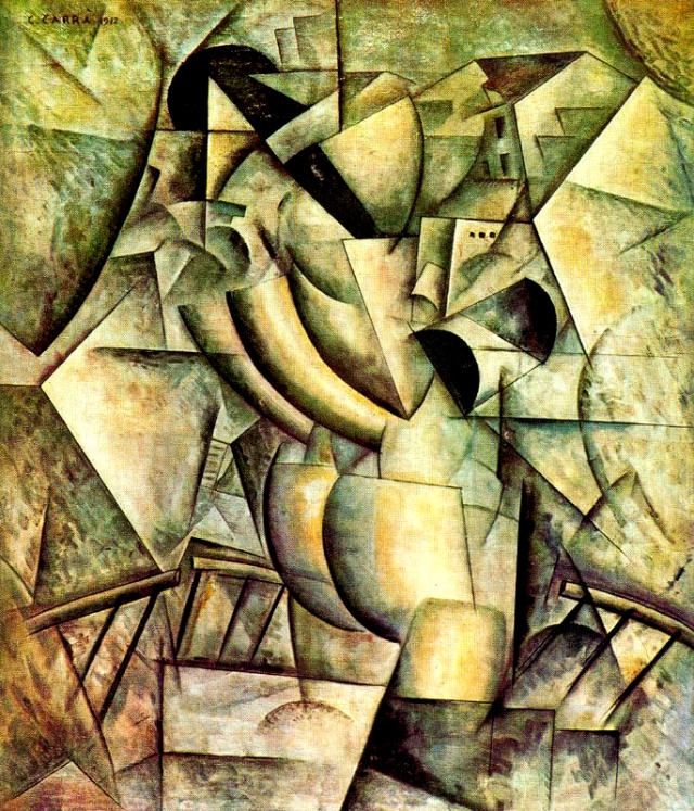 Carlo Carrà, Donna al balcone (1912; olio su tela; Milano, Collezione Jucker)
