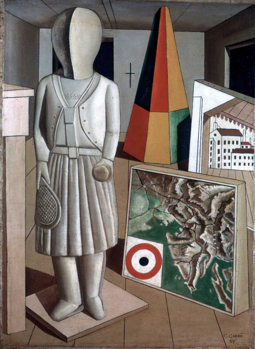 Carlo Carrà, La musa metafisica (1917; olio su tela, 90 x 62 cm; Milano, Museo Poldi Pezzoli)
