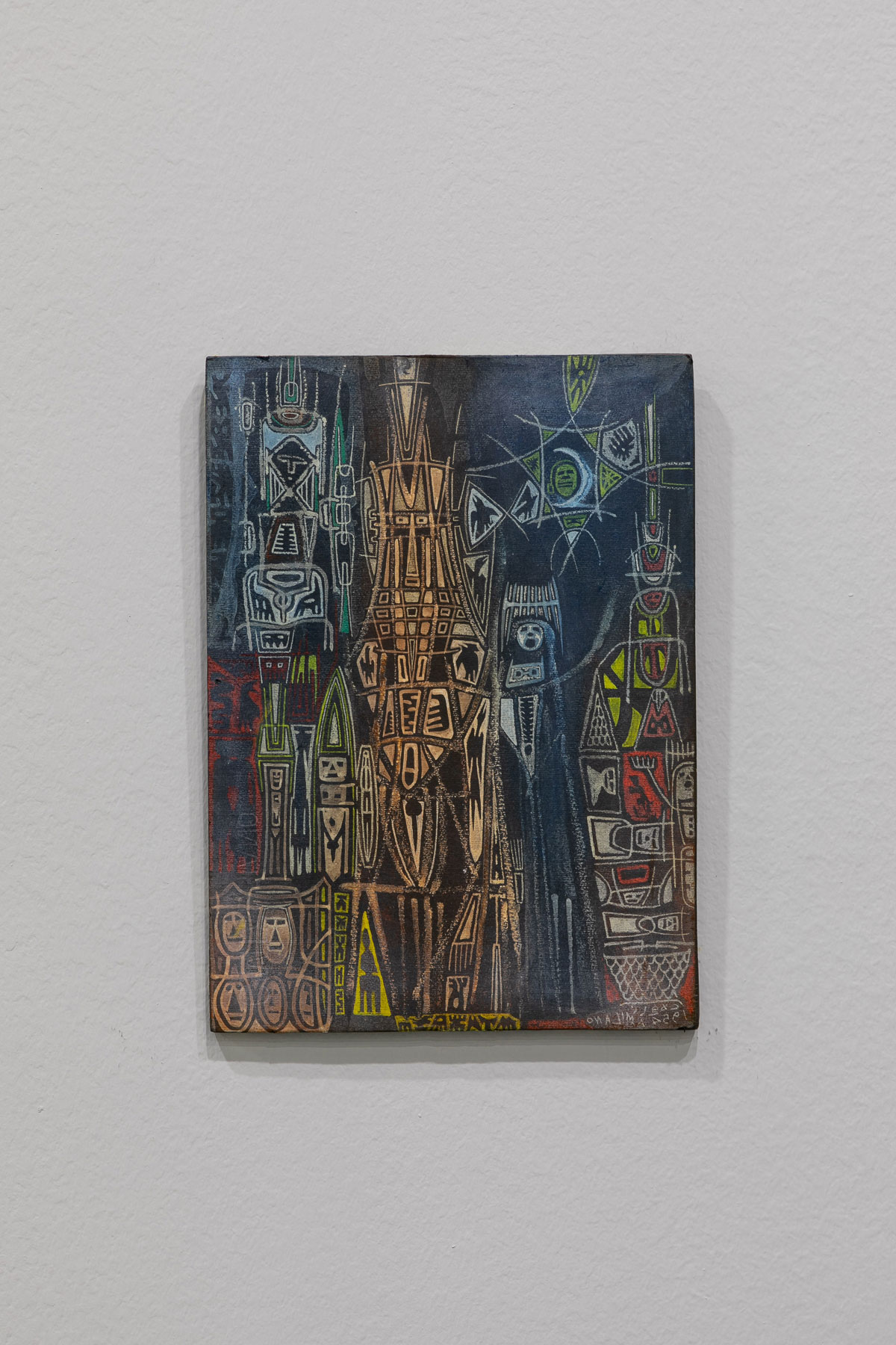 Corrado Cagli, Sabba lombardo (1954; olio e pastello su carta su tavola, 32 x 24 cm). Su concessione di Frittelli arte contemporanea (Firenze)
