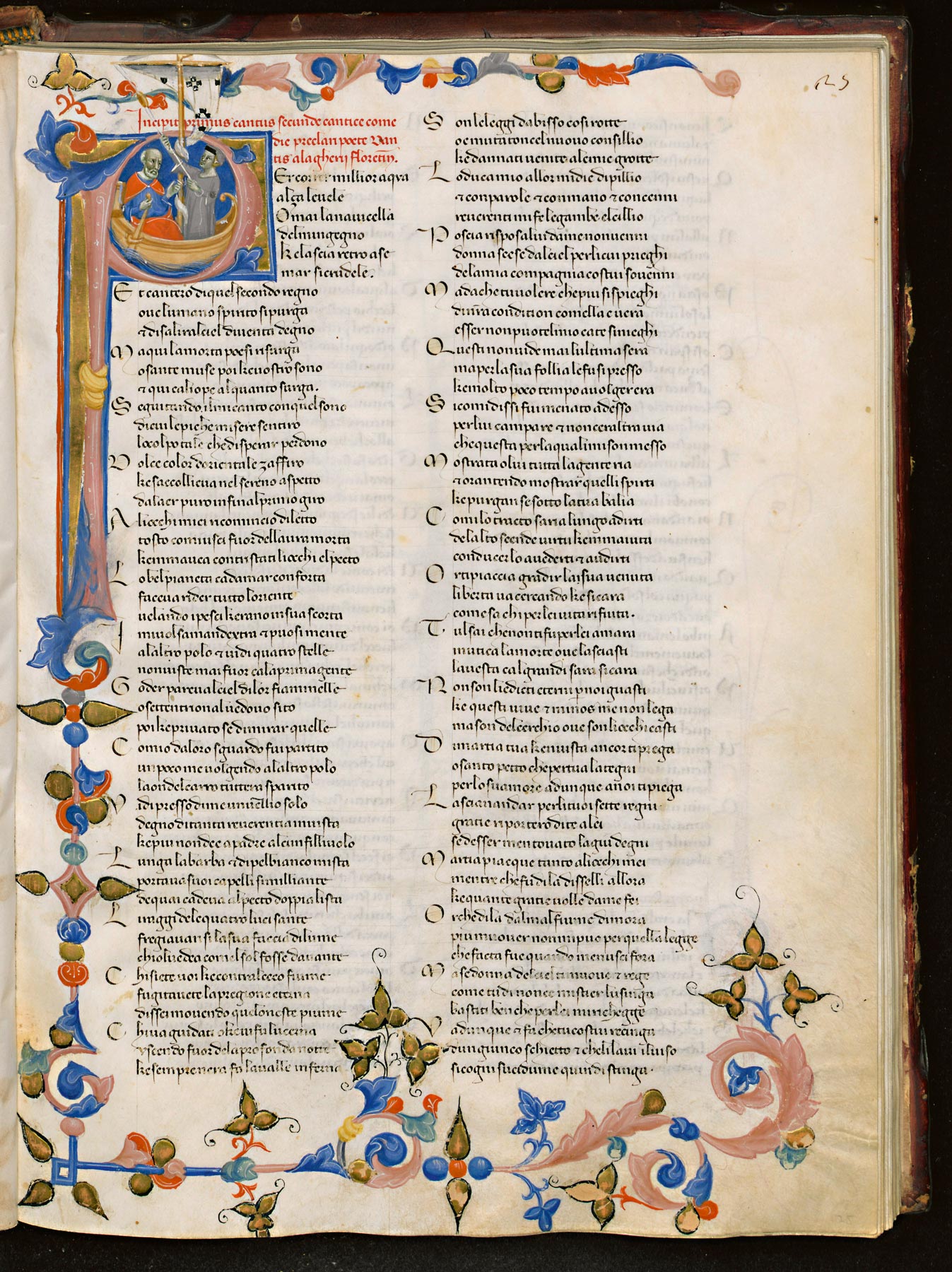 Copista di Vat (copista), Maestro delle effigi domenicane (miniatore), Commedia (Firenze, Biblioteca Medicea Laurenziana, Pluteo 40.13, f. 25r: frontespizio del Purgatorio)
 Copista di Vat (copista), Maestro delle effigi domenicane (miniatore), Commedia (Firenze, Biblioteca Medicea Laurenziana, Pluteo 40.13, f. 25r: frontespizio del Purgatorio)