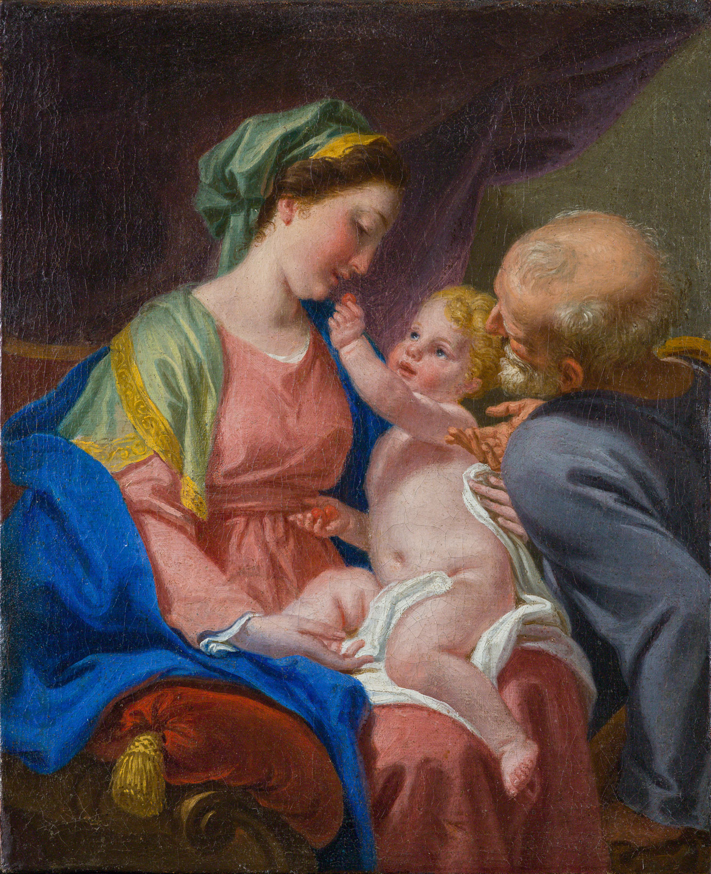 Domenico Corvi, Sacra Famiglia (olio su tela, 46 x 40 cm; Roma, collezione Amata)
