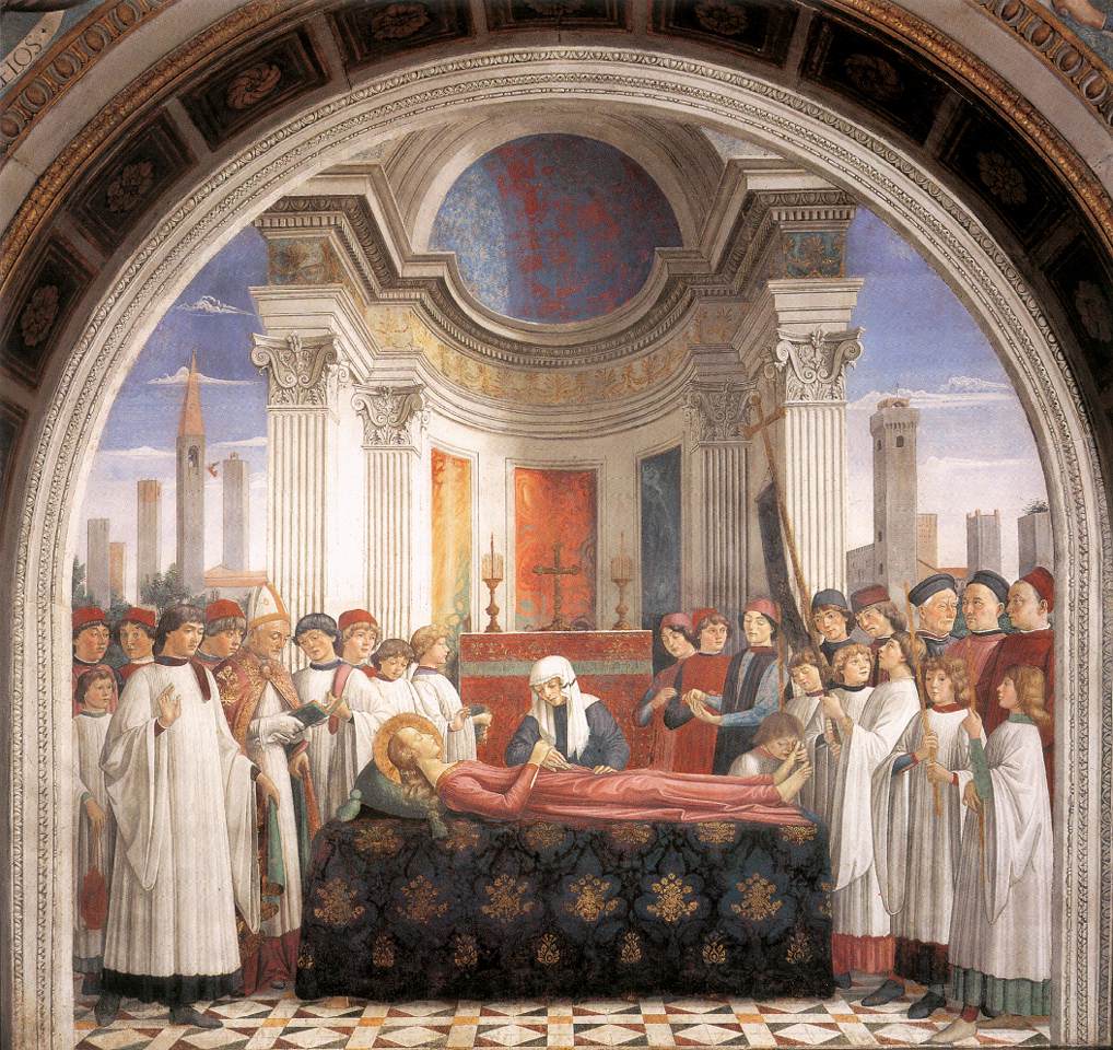 Domenico del Ghirlandaio, Esequie di santa Fina (1475; fresco; San Gimignano, Collegiata di Santa Maria Assunta)