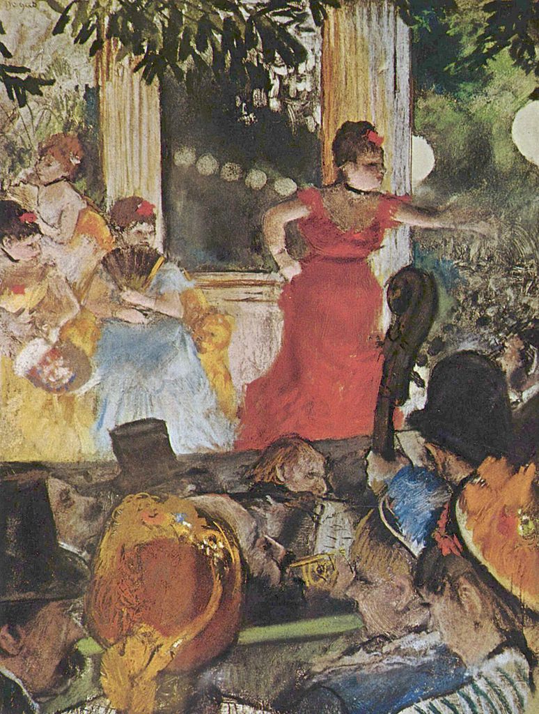 Edgar Degas, Il caffè-concerto agli Ambassadeurs (1877; pastello su carta, 37 x 27 cm; Lione, Musée des Beaux-Arts)
