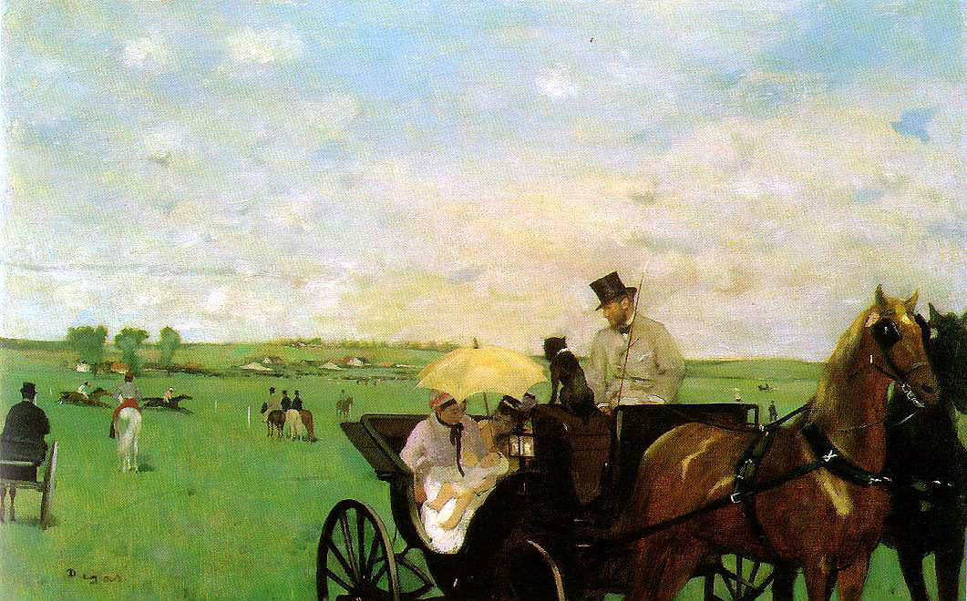 Edgar Degas, Carrozza alle corse (1872; olio su tela, 36,5 x 55,9 cm; Boston, Museum of Fine Arts)
