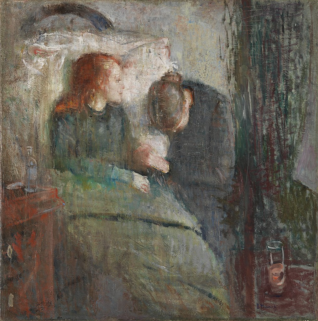 Edvard Munch, La bambina malata (1885; olio su tela, 120 x 118,5 cm; Oslo, Nasjonalmuseet for kunst, arkitektur og design)
