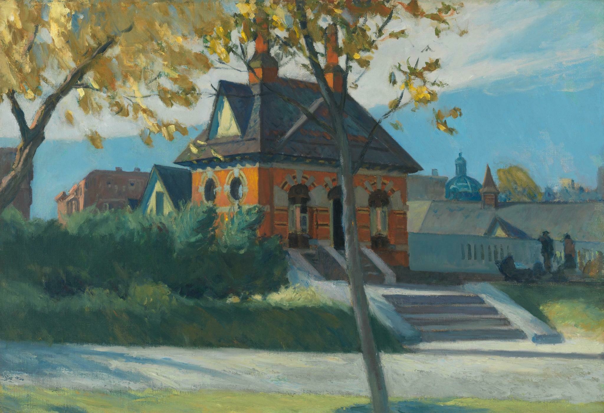 Edward Hopper, Small Town Station (1918-1920; olio su tela, 66,7 x 97,3 cm; New York, Whitney Museum of American Art)

