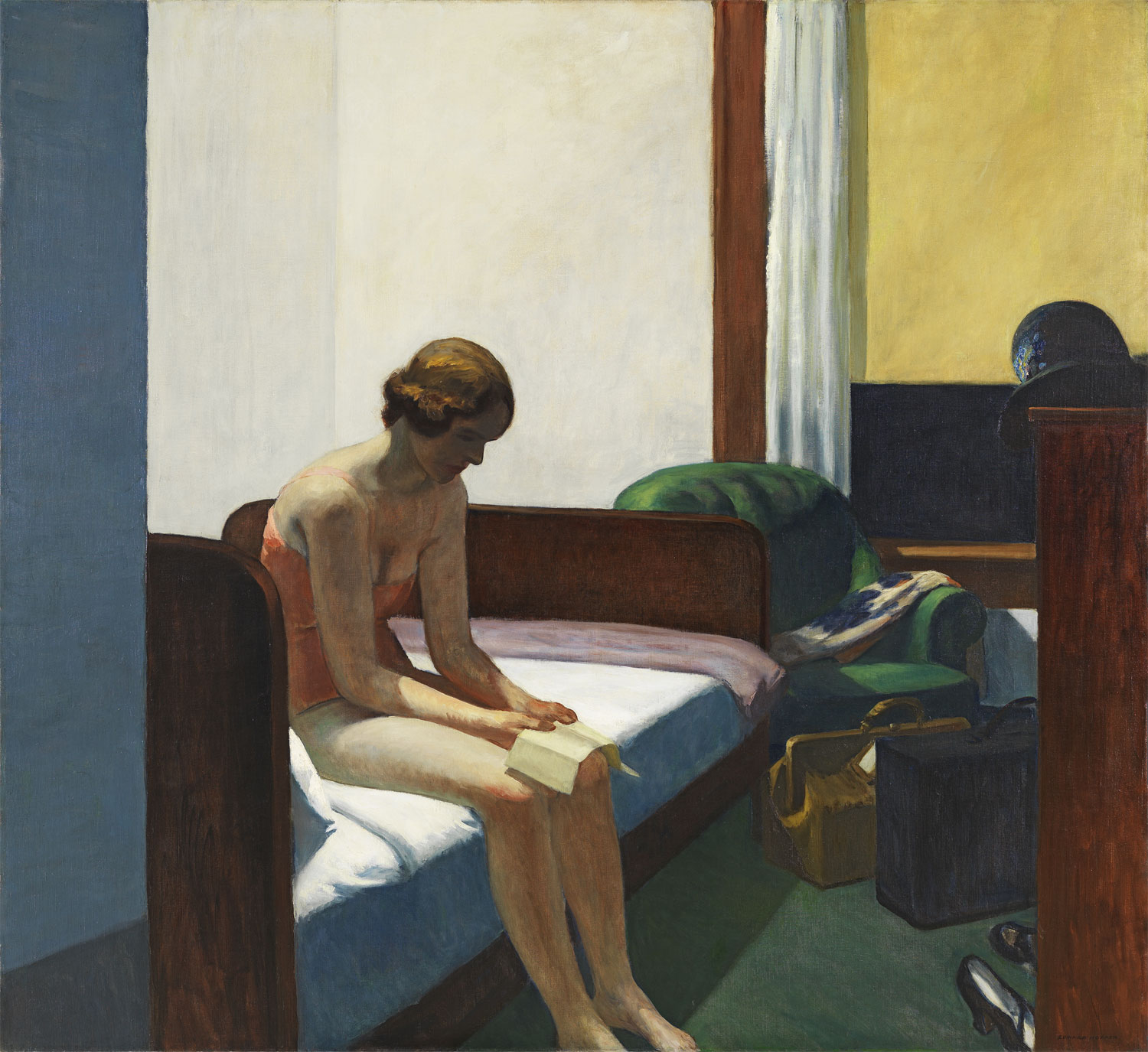 Edward Hopper, Stanza d'albergo (1931; olio su tela, 152,4 x 165,7 cm; Madrid, Museo Thyssen-Bornemisza)
